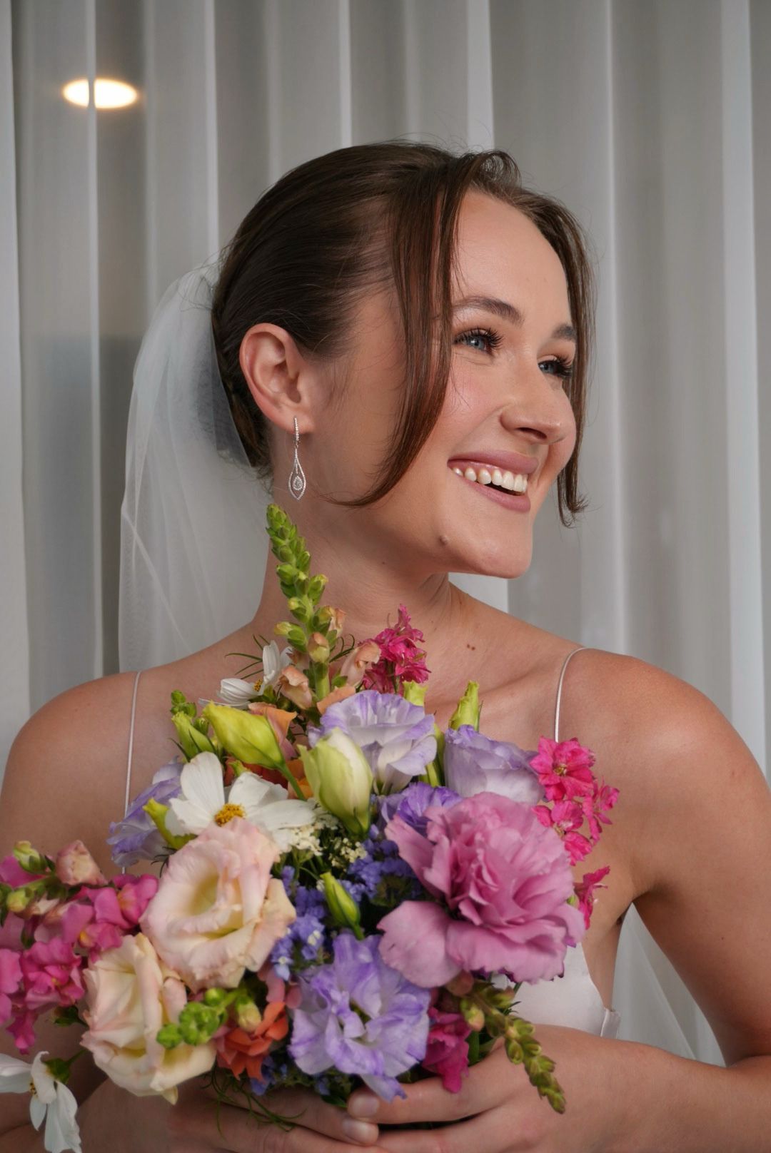 Bride holding bouquet