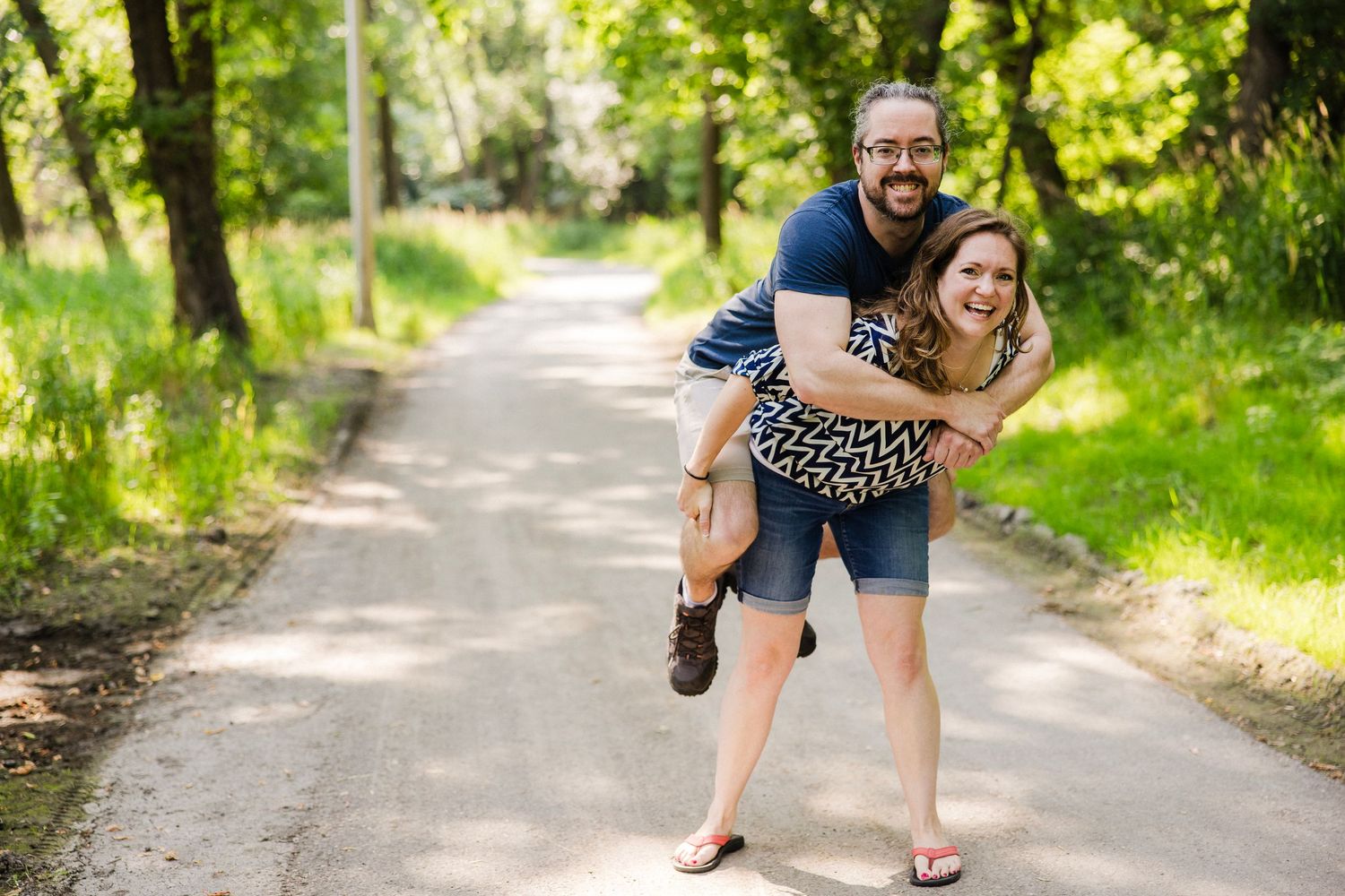 Playful outdoor photography sequence showing movement and joy.