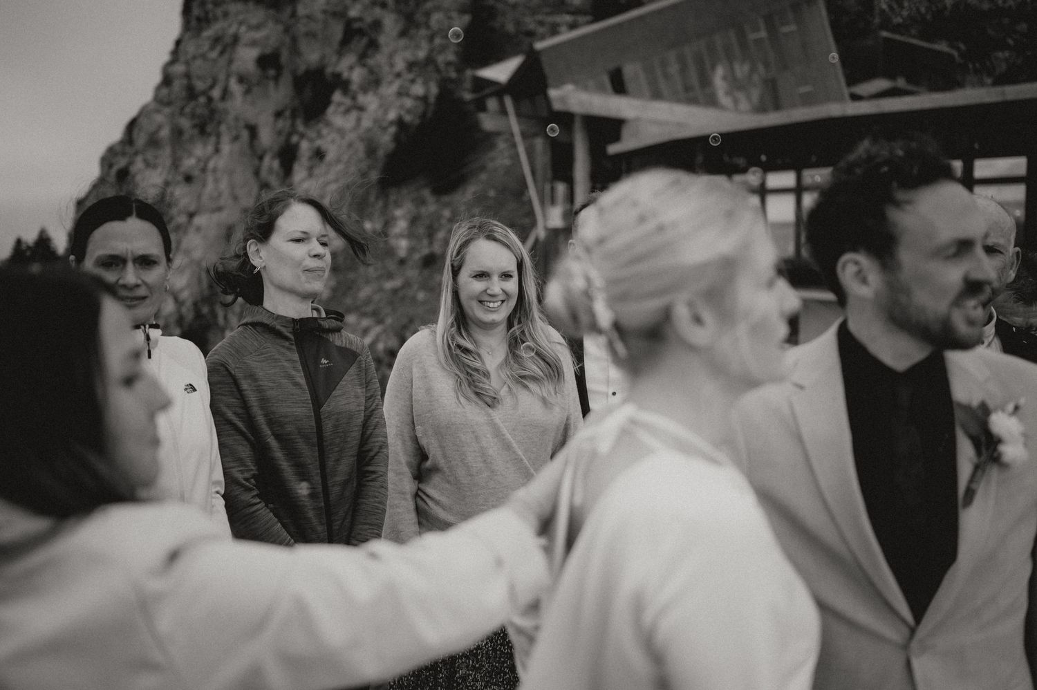 Wedding celebration candid moments captured in a scenic outdoor setting.