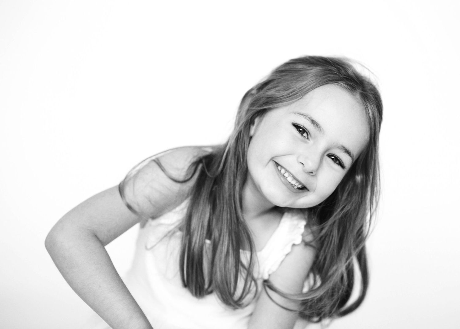 Black and white children's studio portrait