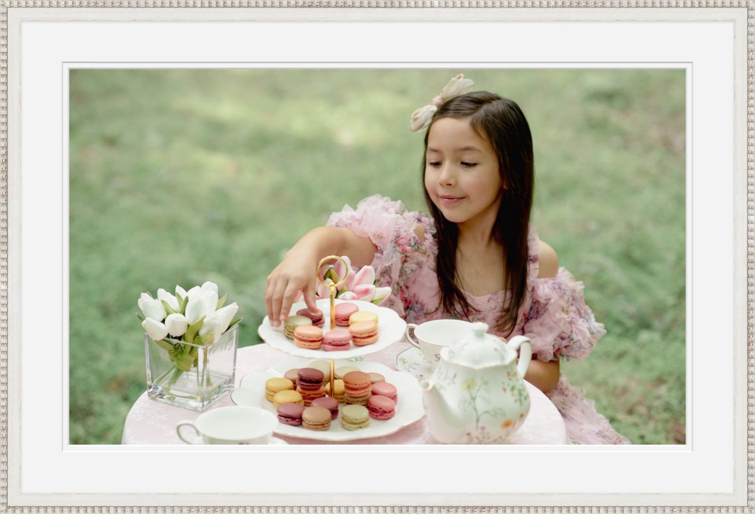 Outdoor Tea Party Photography Session Framed