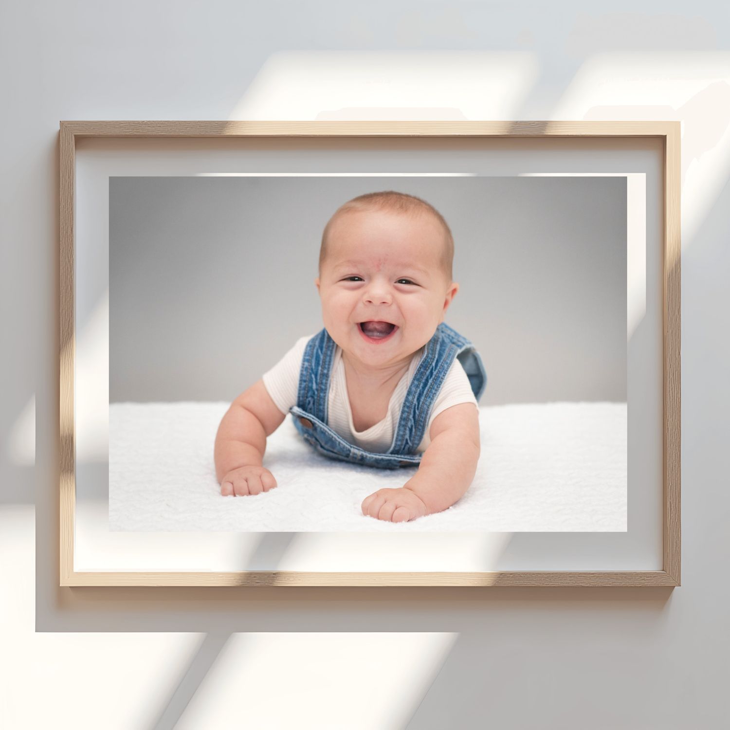 Framed portrait of a baby done in studio