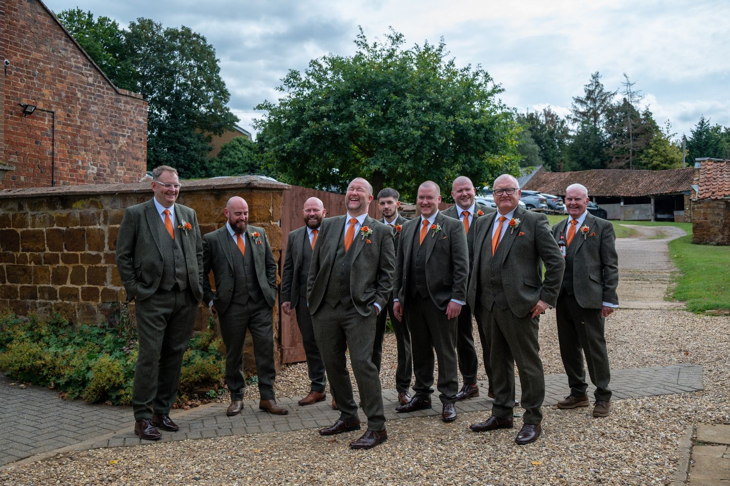 The Barns at Hunsbury Hill. Wedding Photography. Tudor Rose Photography. Groomsmen shot