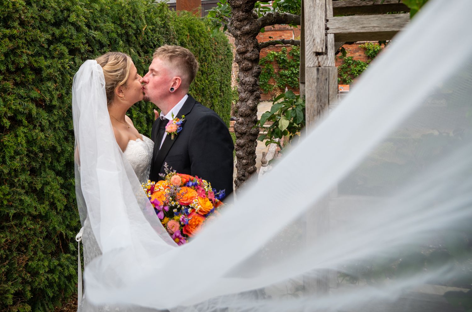 Tudor Rose Photography. Leicester. Stratford-upon-Avon. Wedding photography. Veil shot