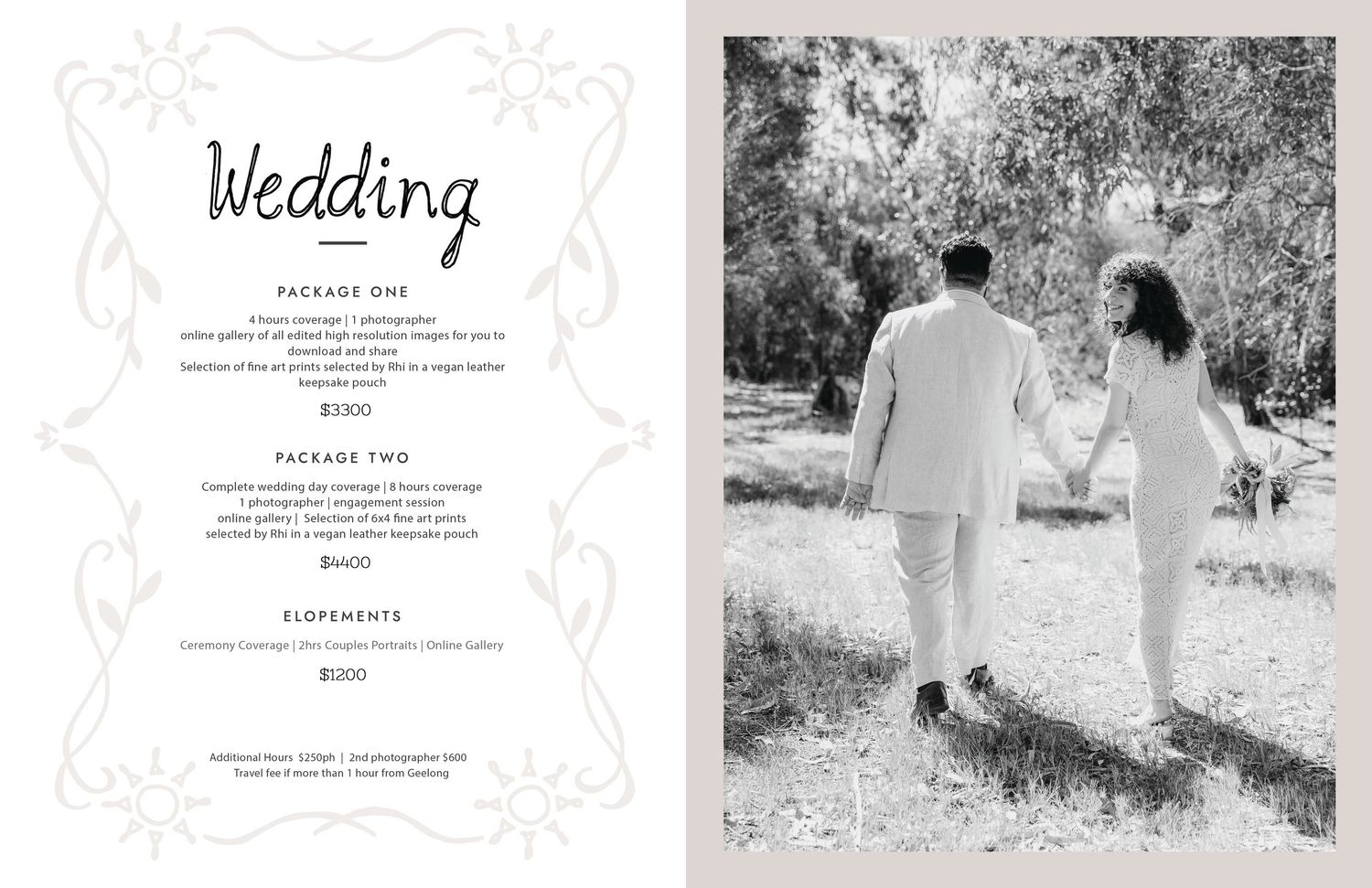 A collage of elegant wedding photos and invitation details in black and white tones showing romantic moments and paper details.