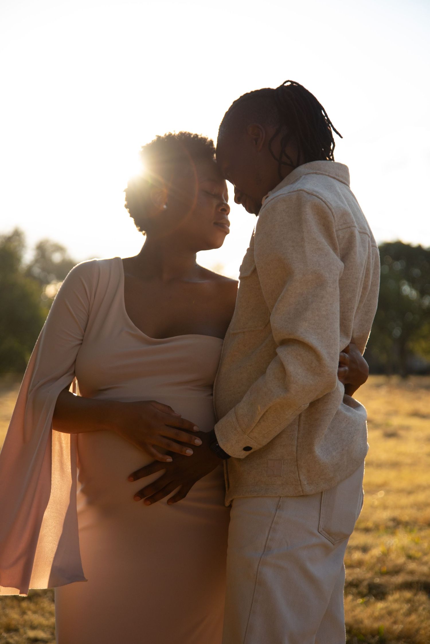 Pregnant mother maternity photoshoot golden hour Johannesburg family photographer