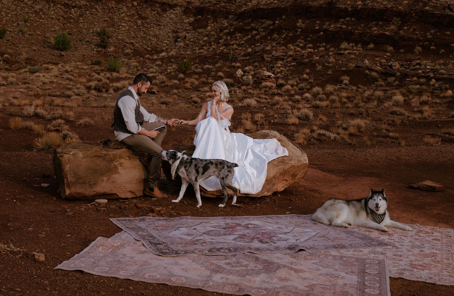 couple in moab utah engagement wedding elopement