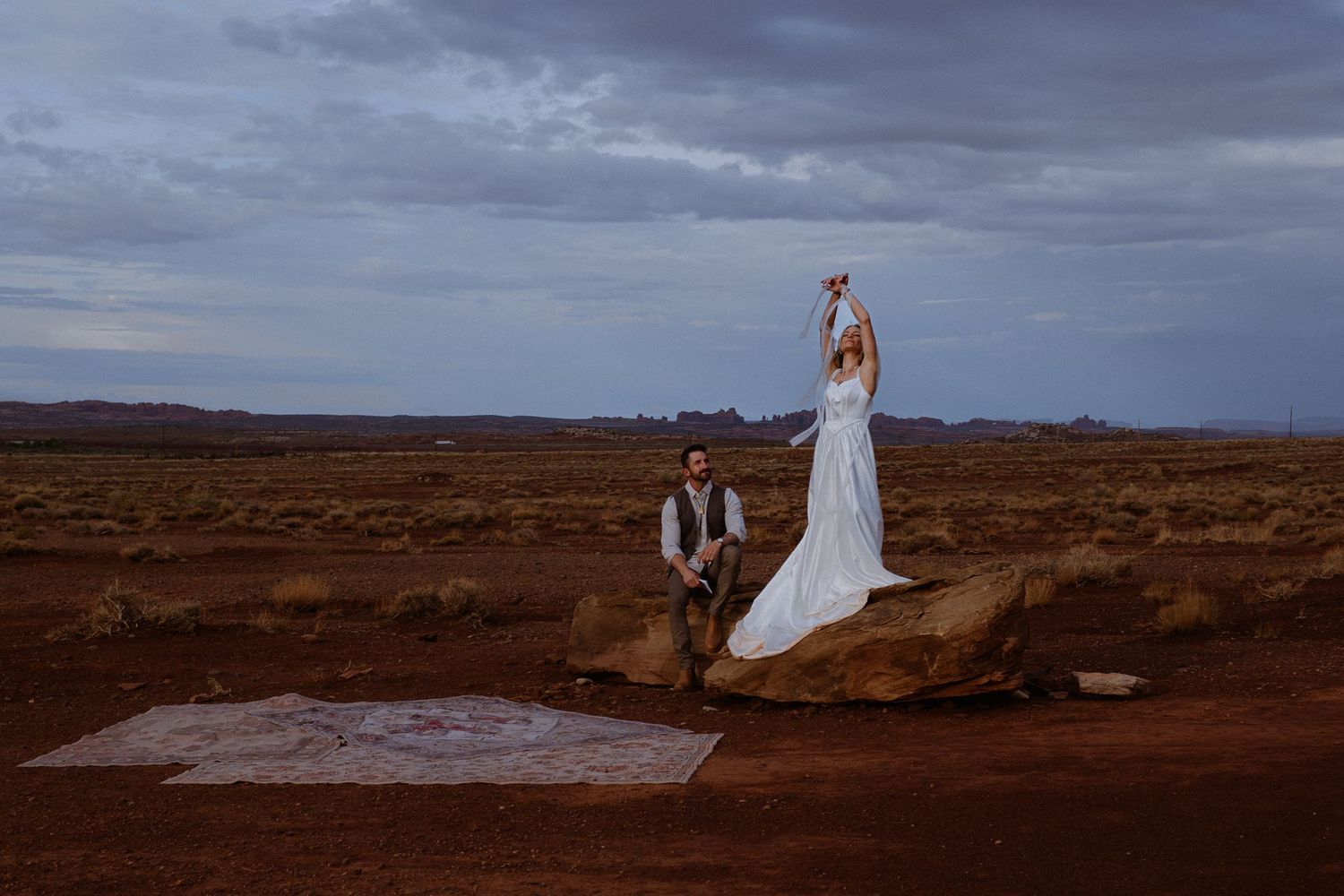 couple in moab utah engagement wedding elopement