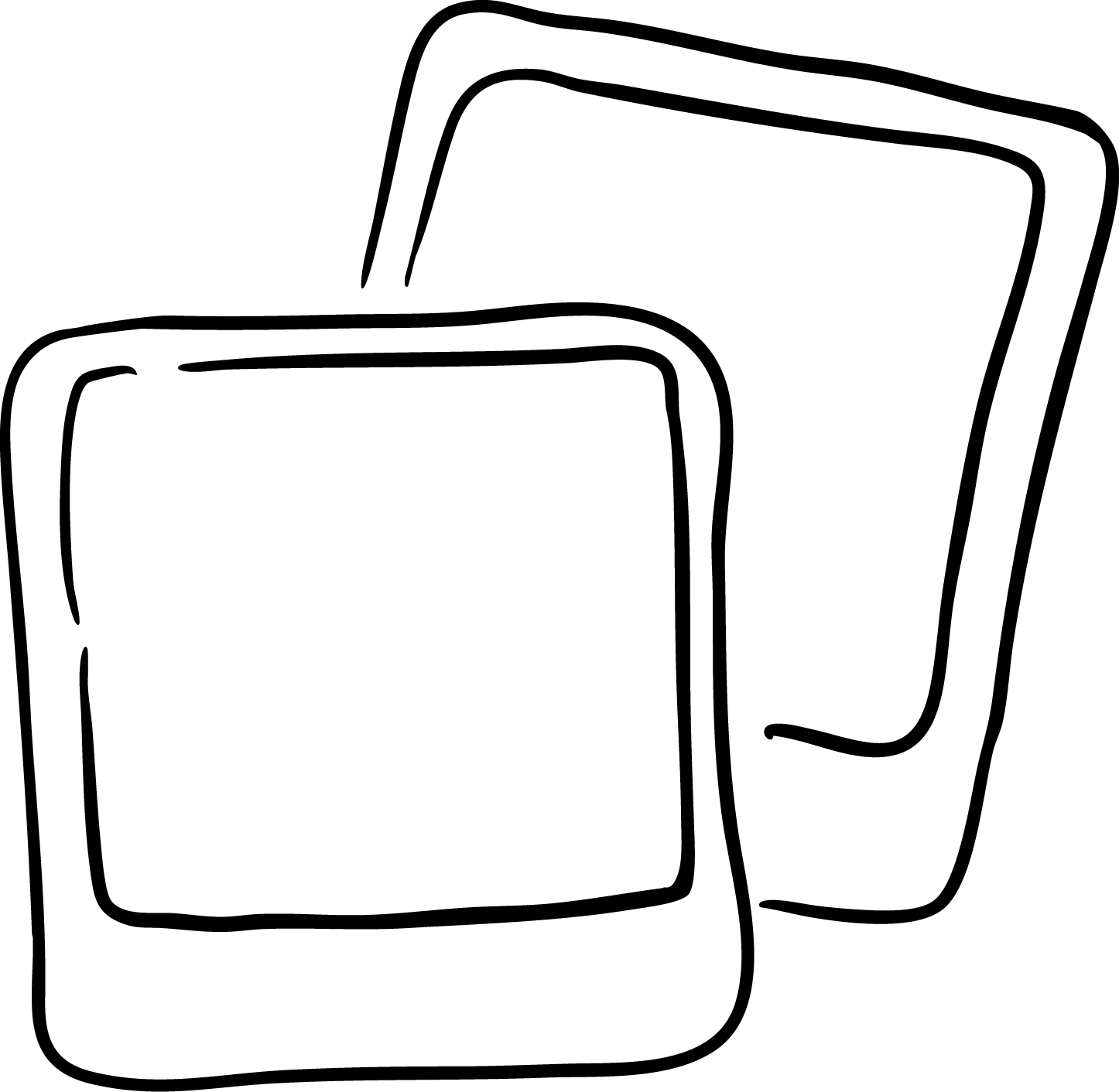 Minimalist line drawing of rectangular shapes arranged in a horizontal sequence.