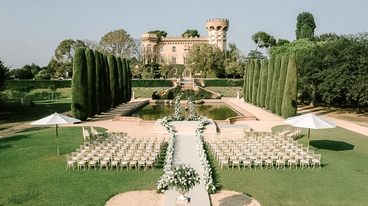 Gardens of Castell de Sant Marçal, Barcelona wedding venue.