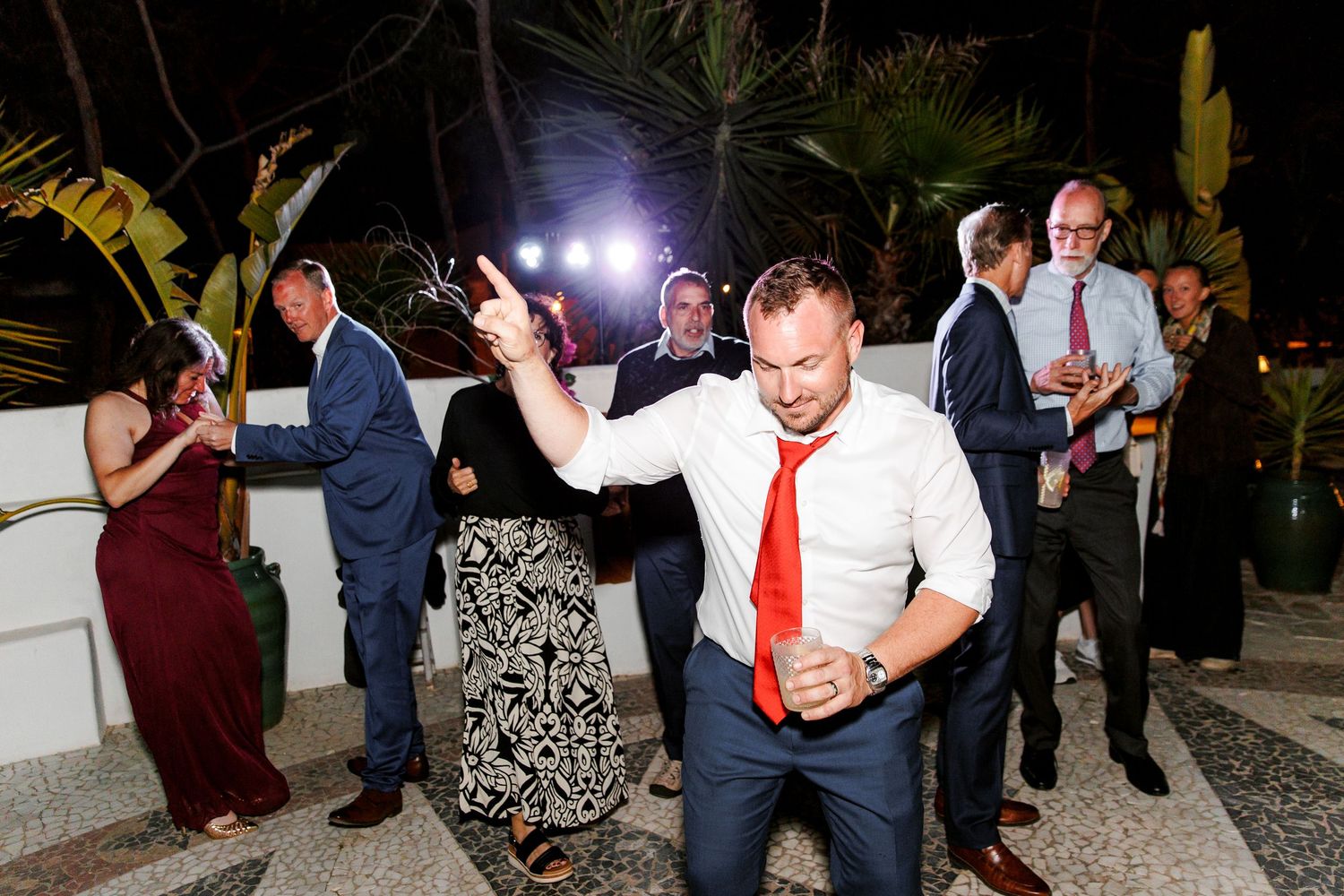 Gusest at the wedding dance party in Barcelona