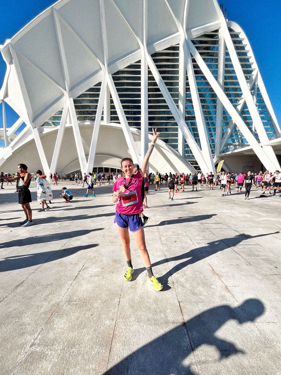 Destination wedding photographer Lana Alekhina, after finishing the marathon in Valencia