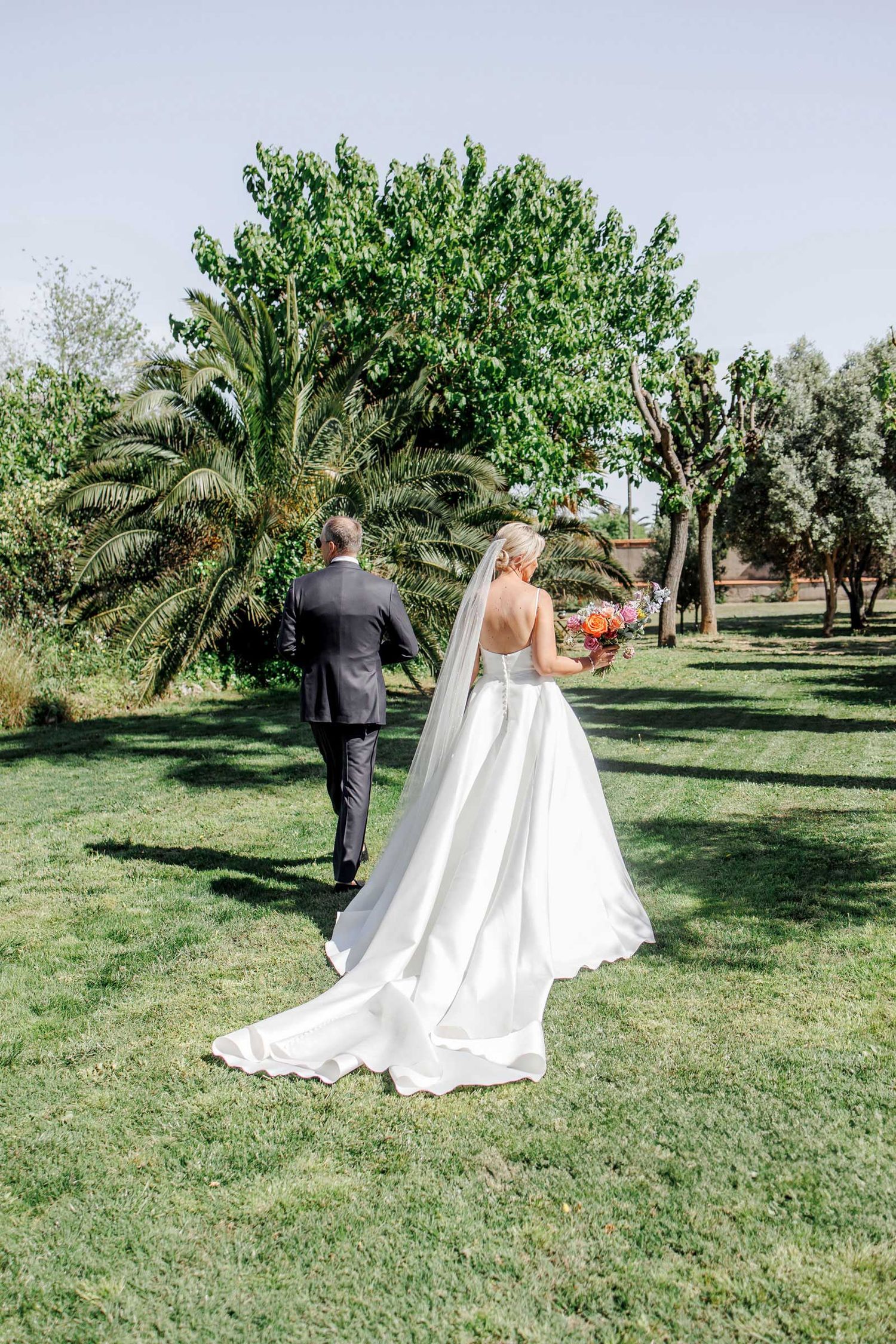 A romantic photo captured by a wedding photographer in Barcelona at Gran Villa Rosa, showcasing the couple's love and joy.