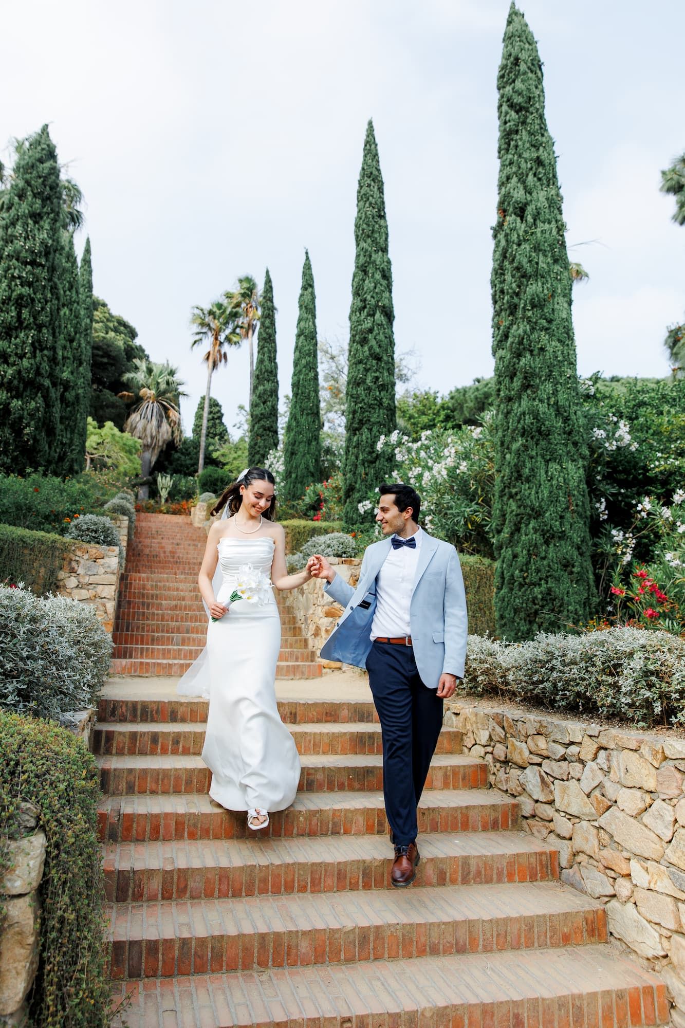 Photo of the couple heading to the iconic viewpoint at Costa Brava, Barcelona