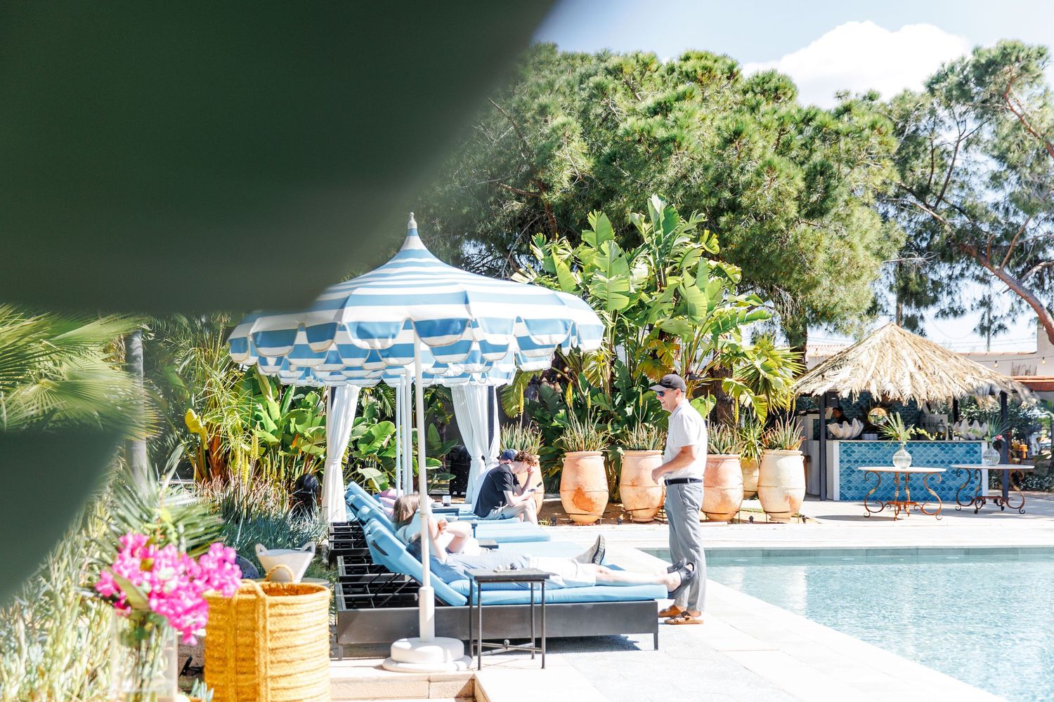 Guests are attending the wedding party at Gran Villa Rosa wedding venue.