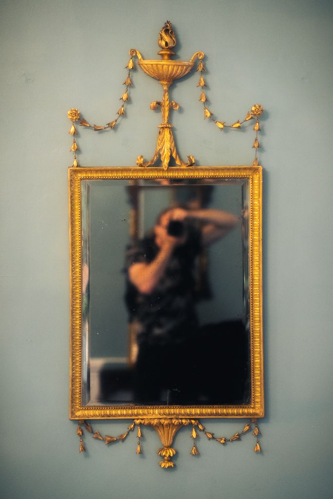 Harrison Zeefeldt, fine art nature and landscape photographer, self-portrait through antique mirror