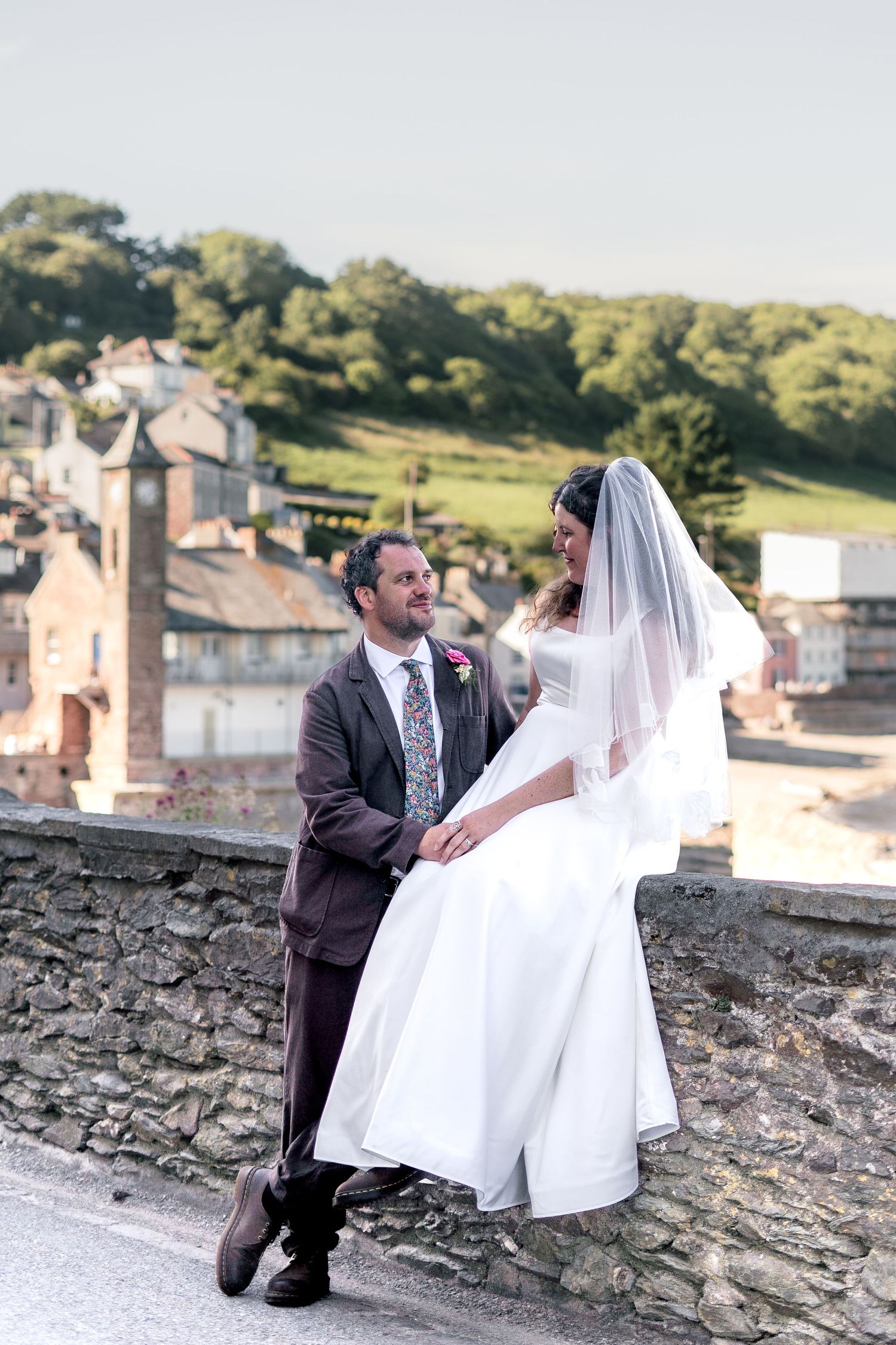 Couple's session for the bride and groom in their small Cornish village