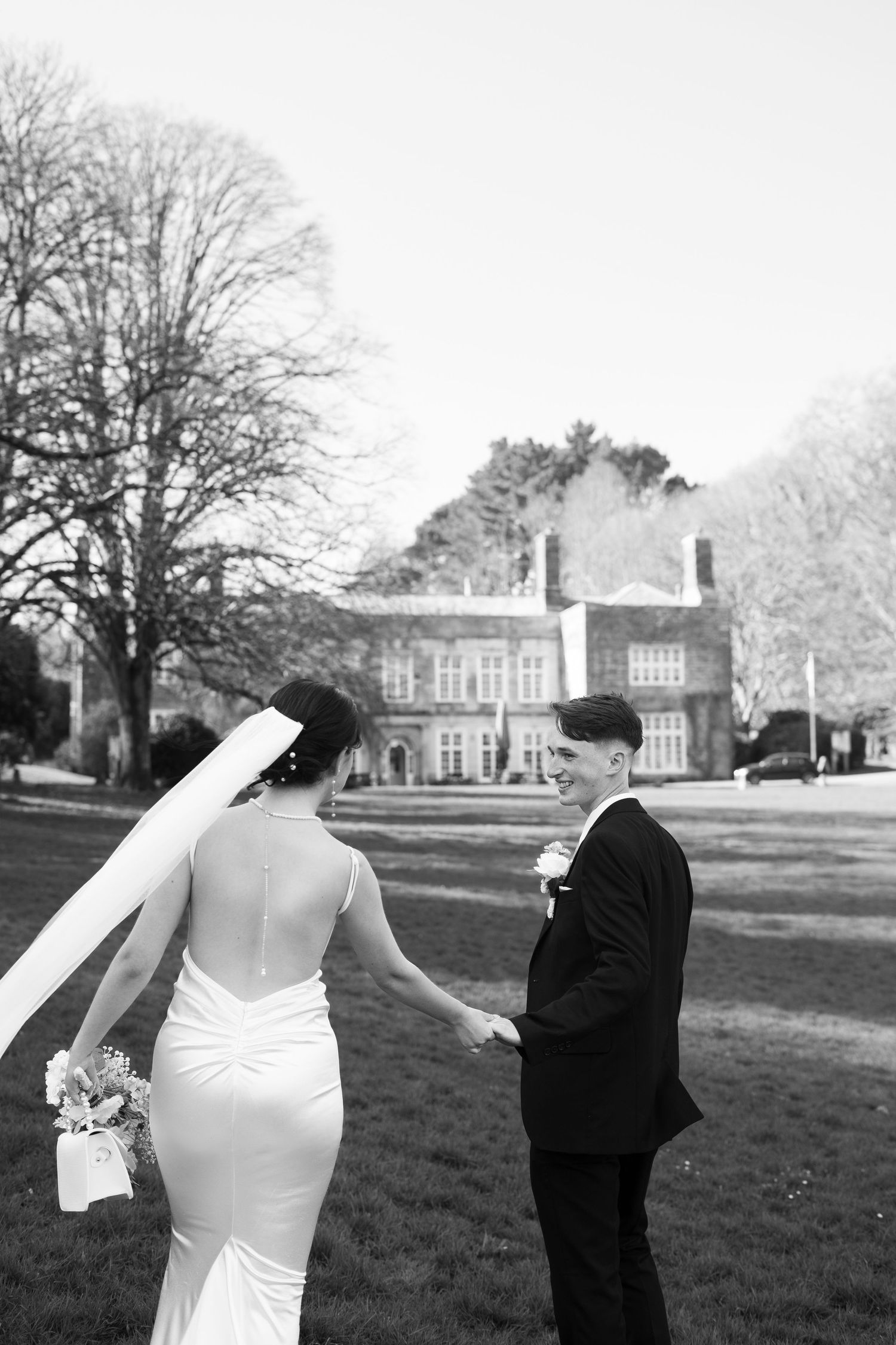 Editorial style wedding photography at Cockington Court registry office, Devon