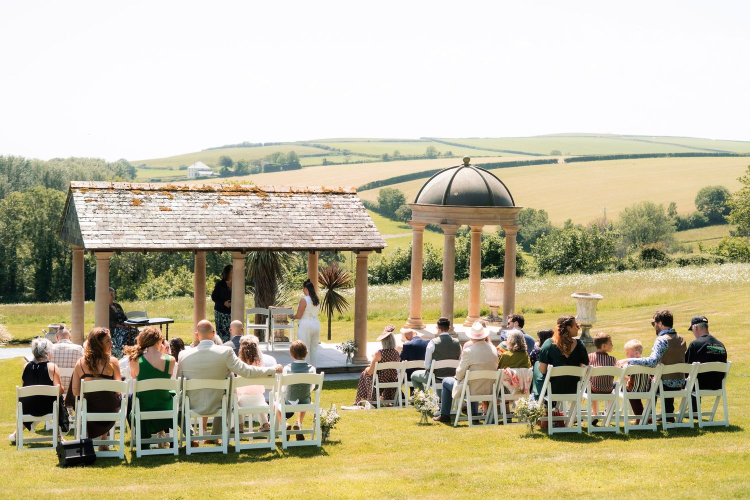 outdoor ceremony at Tredudwell Manor