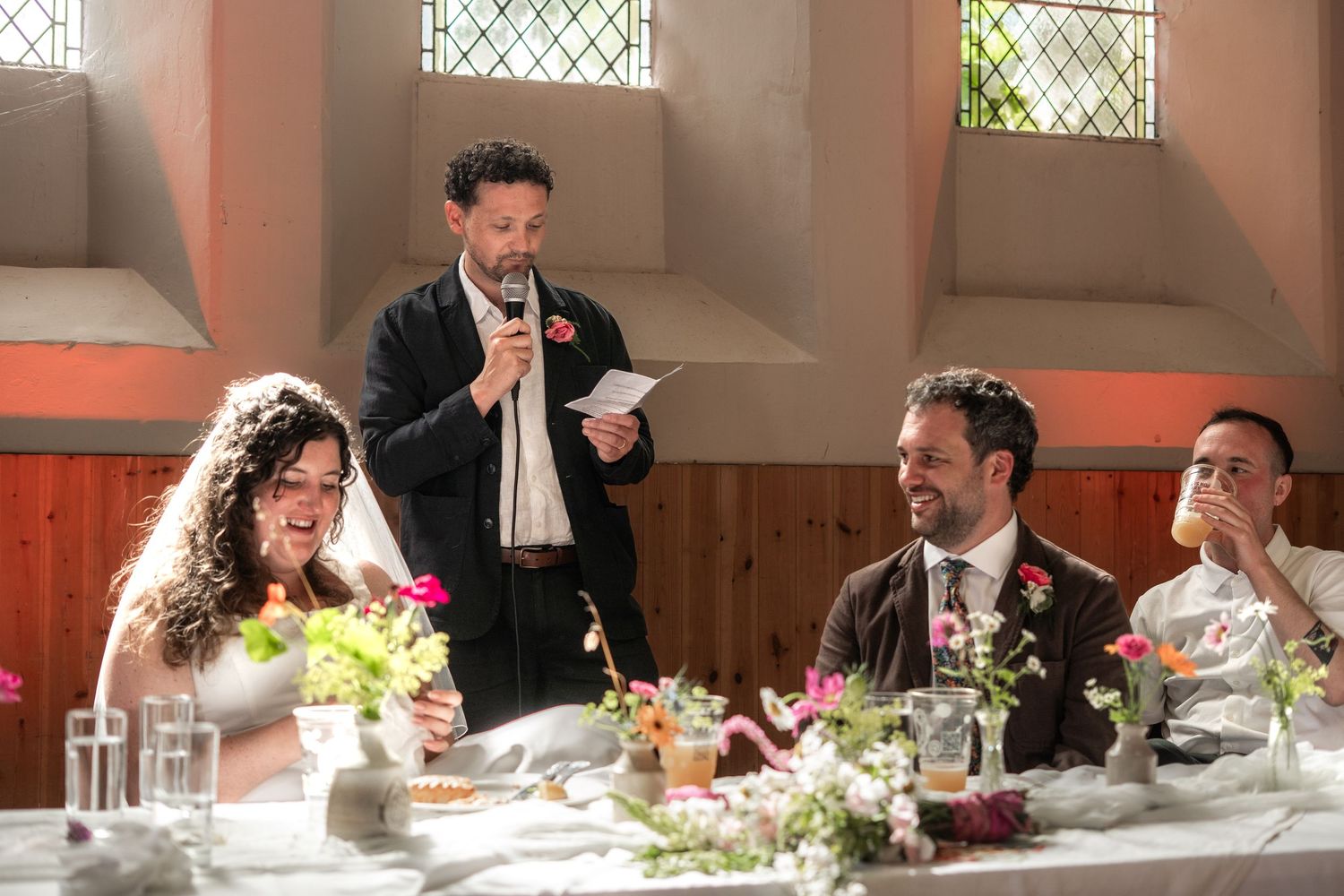 Best man speech with emotional bride and groom