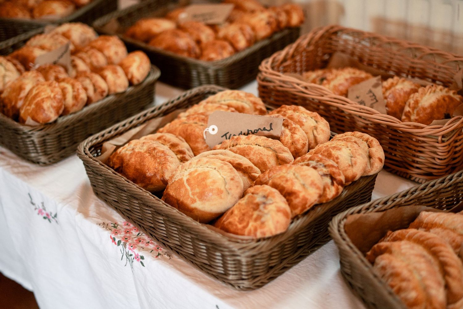 Pasties as the evening snack during a wedding in Cornwall