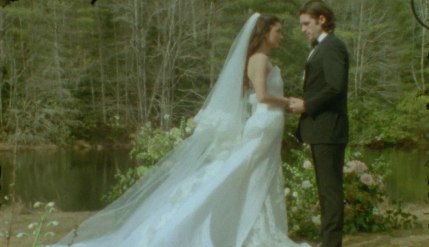 Vintage inspired wedding moment captured on Super 8 film East Coast