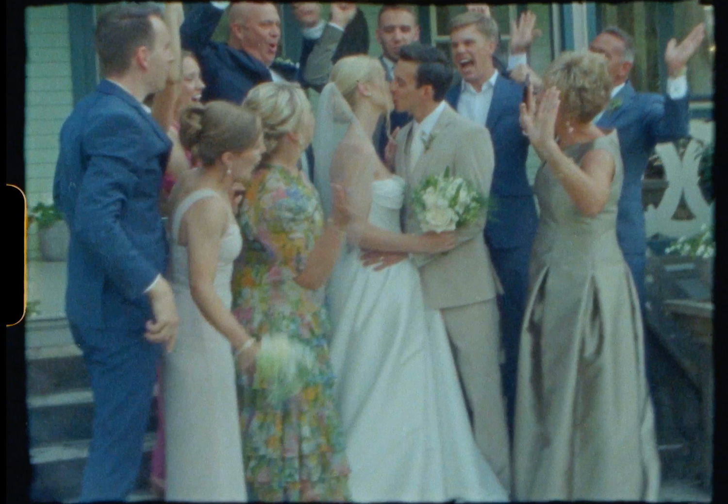 Vintage inspired wedding moment captured on Super 8 film East Coast