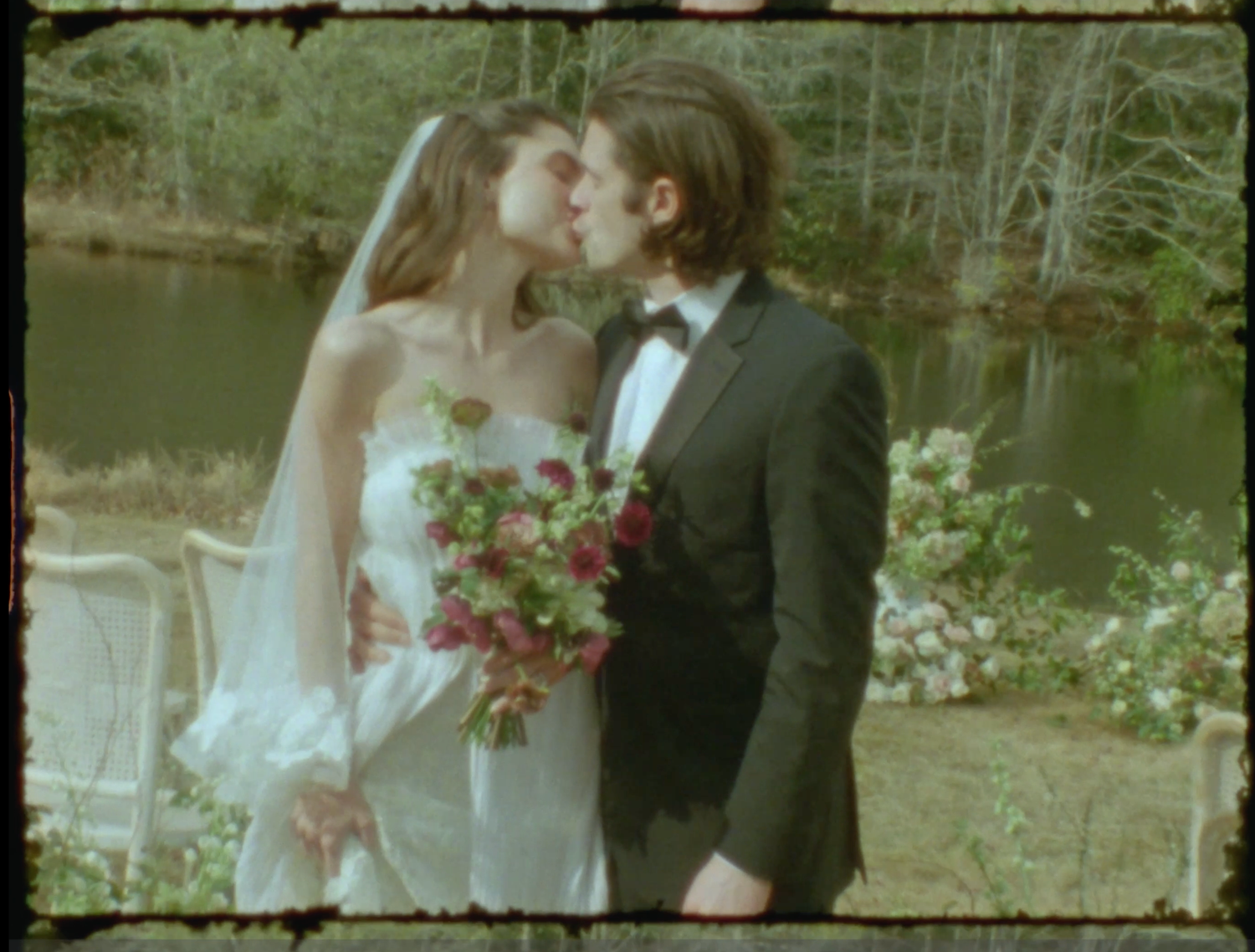 Vintage inspired wedding moment captured on Super 8 film East Coast