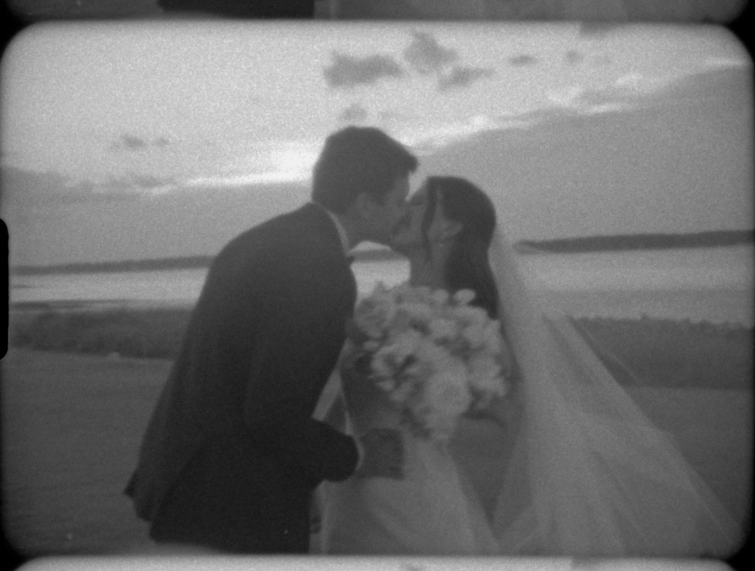Vintage inspired wedding moment captured on Super 8 film East Coast