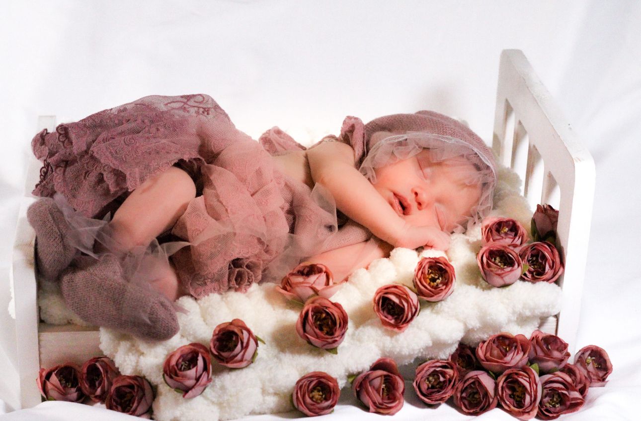 Delicate arrangement of pink roses creating a romantic border design.