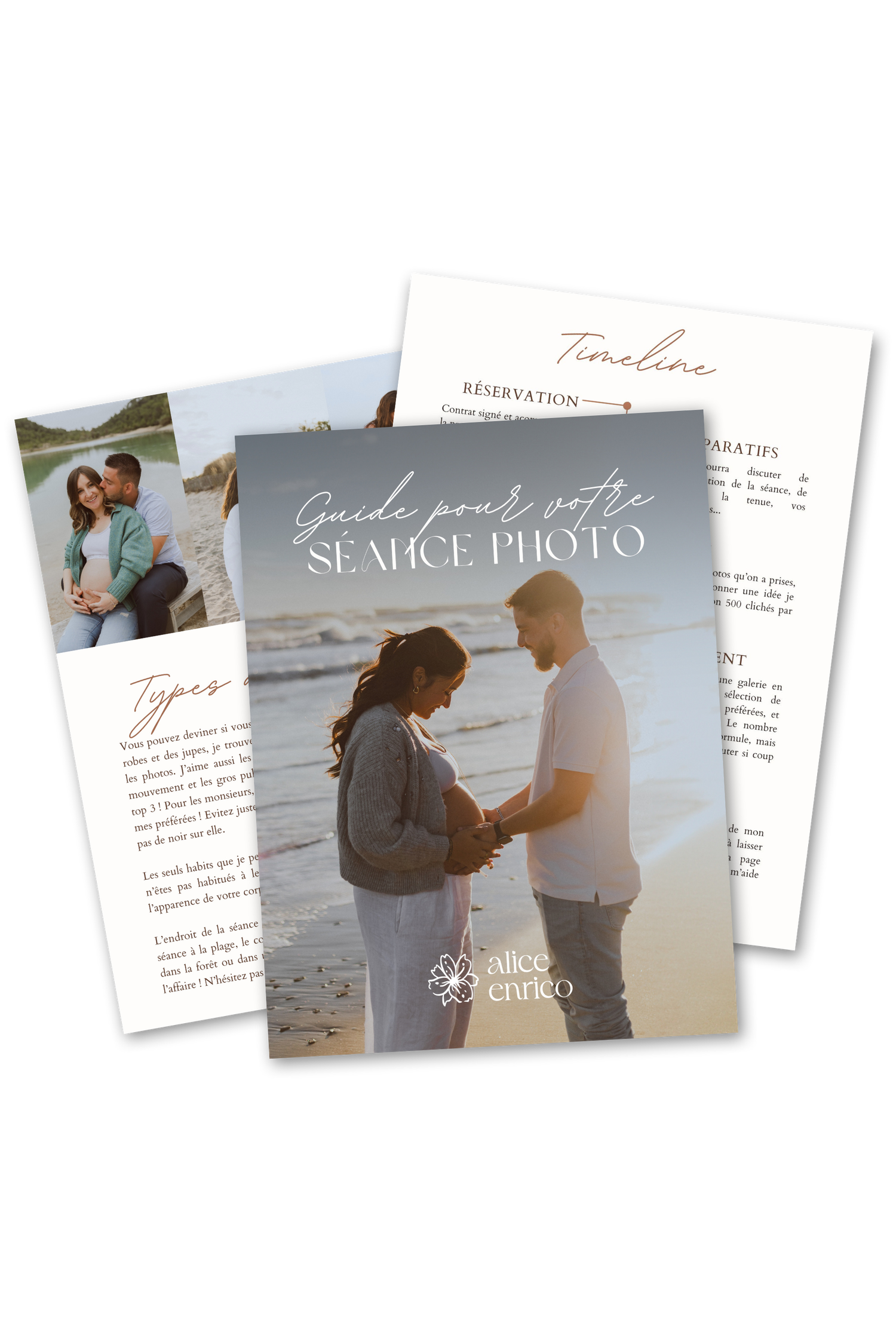 Guide offert pour les clientes de Alice Enrico Photographie, photographe famille grossesse et portrait de femmes à Montpellier