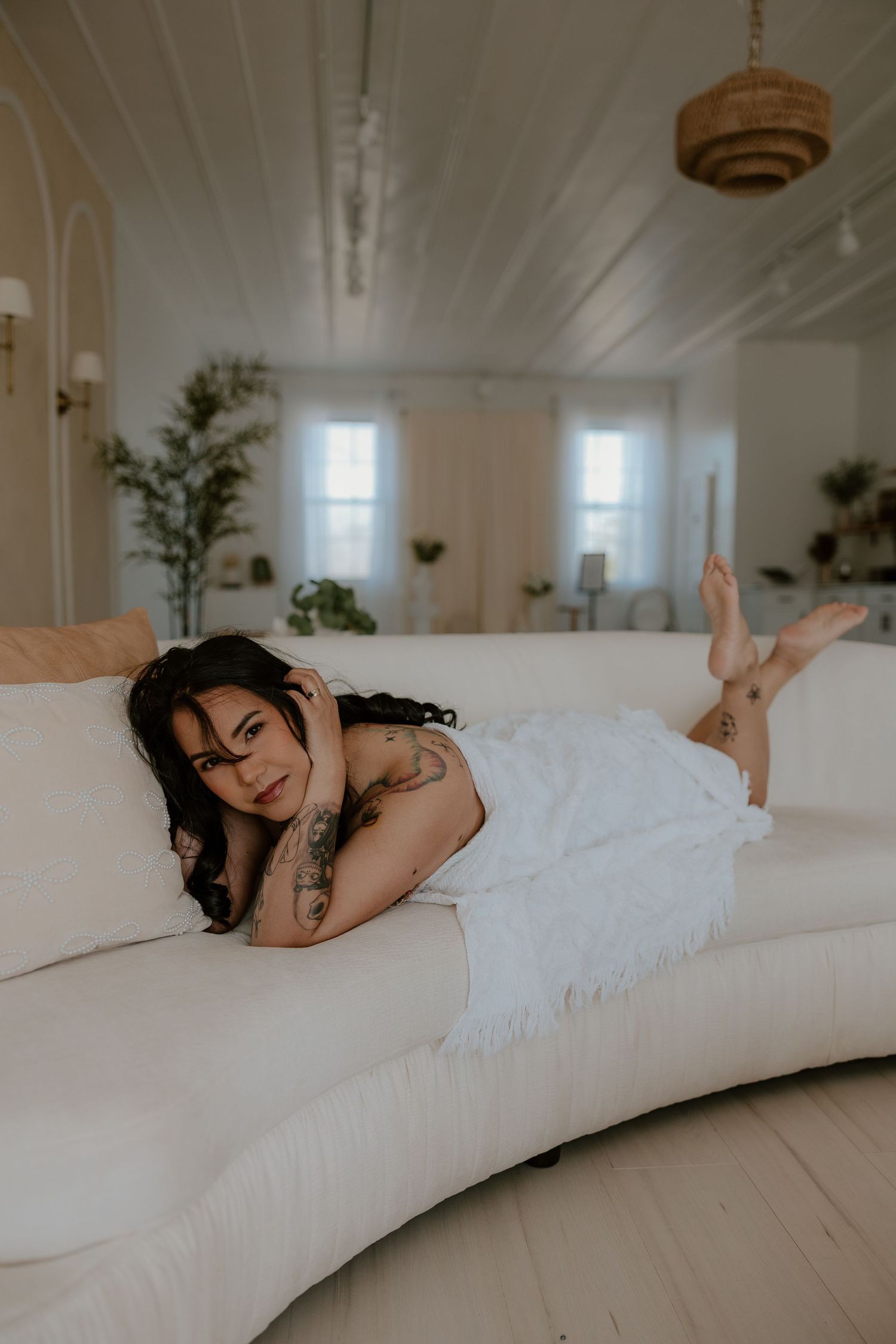 Light and airy boudoir photography featuring soft posing and candid timeless intimate romantic poses Middle Tennessee