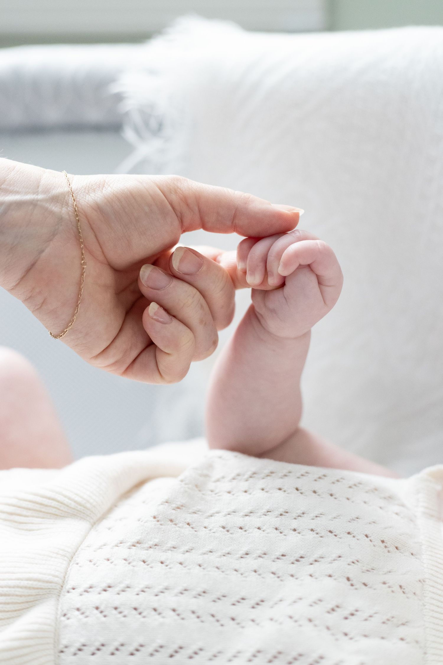 Mother holding her newborn baby’s little hand | Bijou-Marie d'Image | Richmond VA Photography