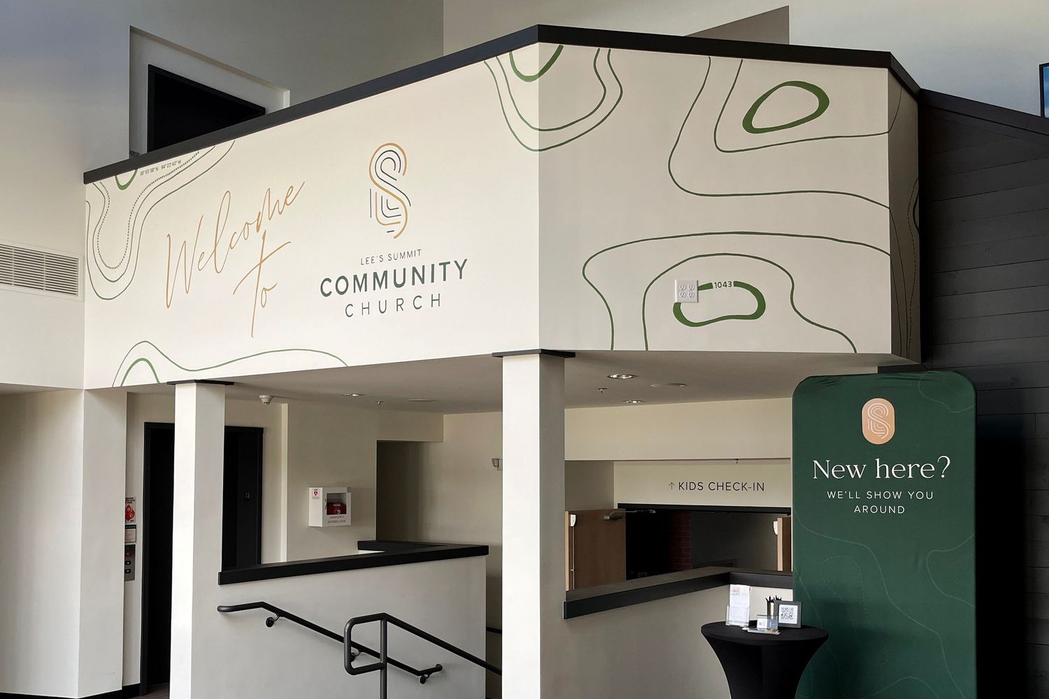 Photo of a wall mural design for Lee's Summit Community Church created by Fantasma Imagery