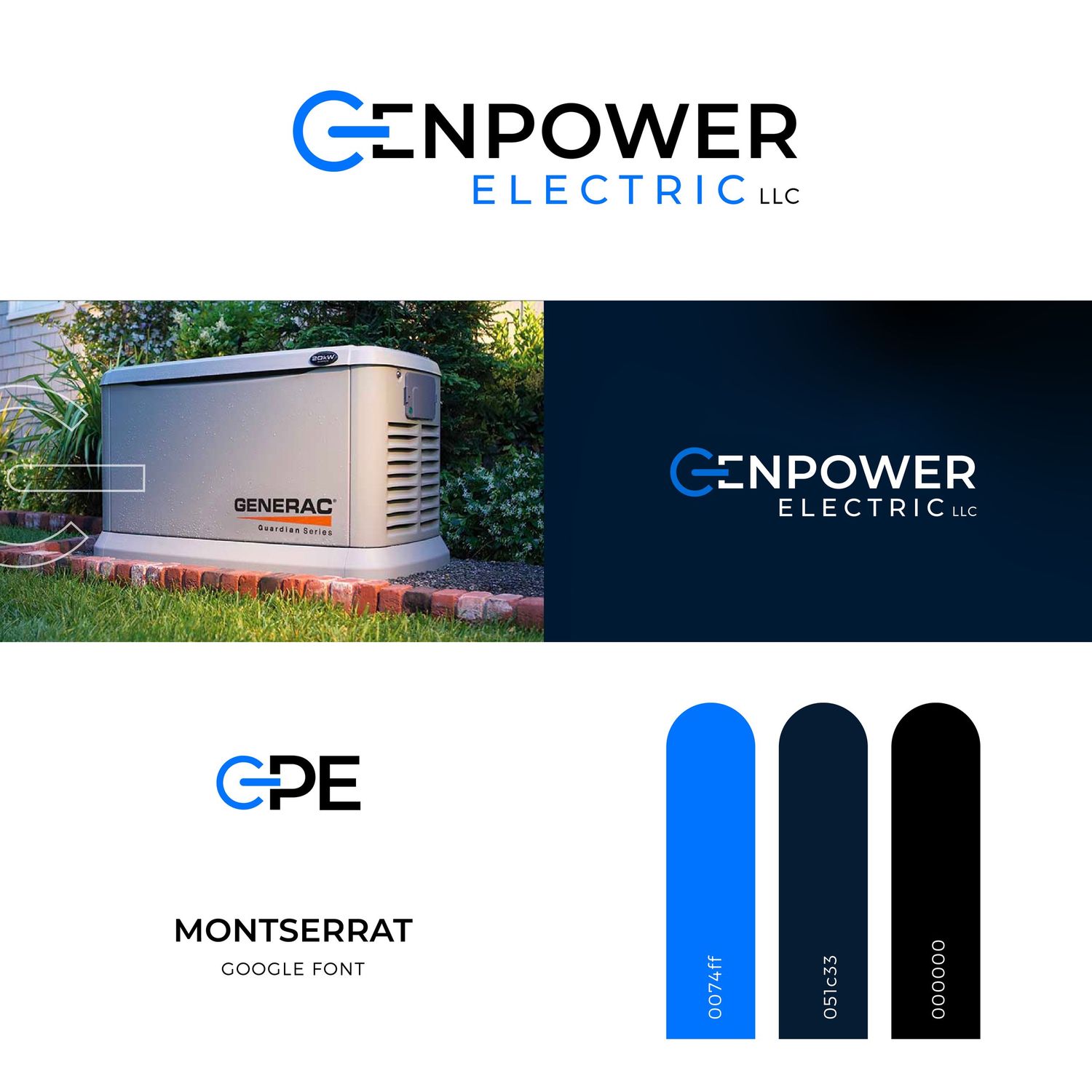 Mood board showing design style for GenPower Electric created by Fantasma Imagery