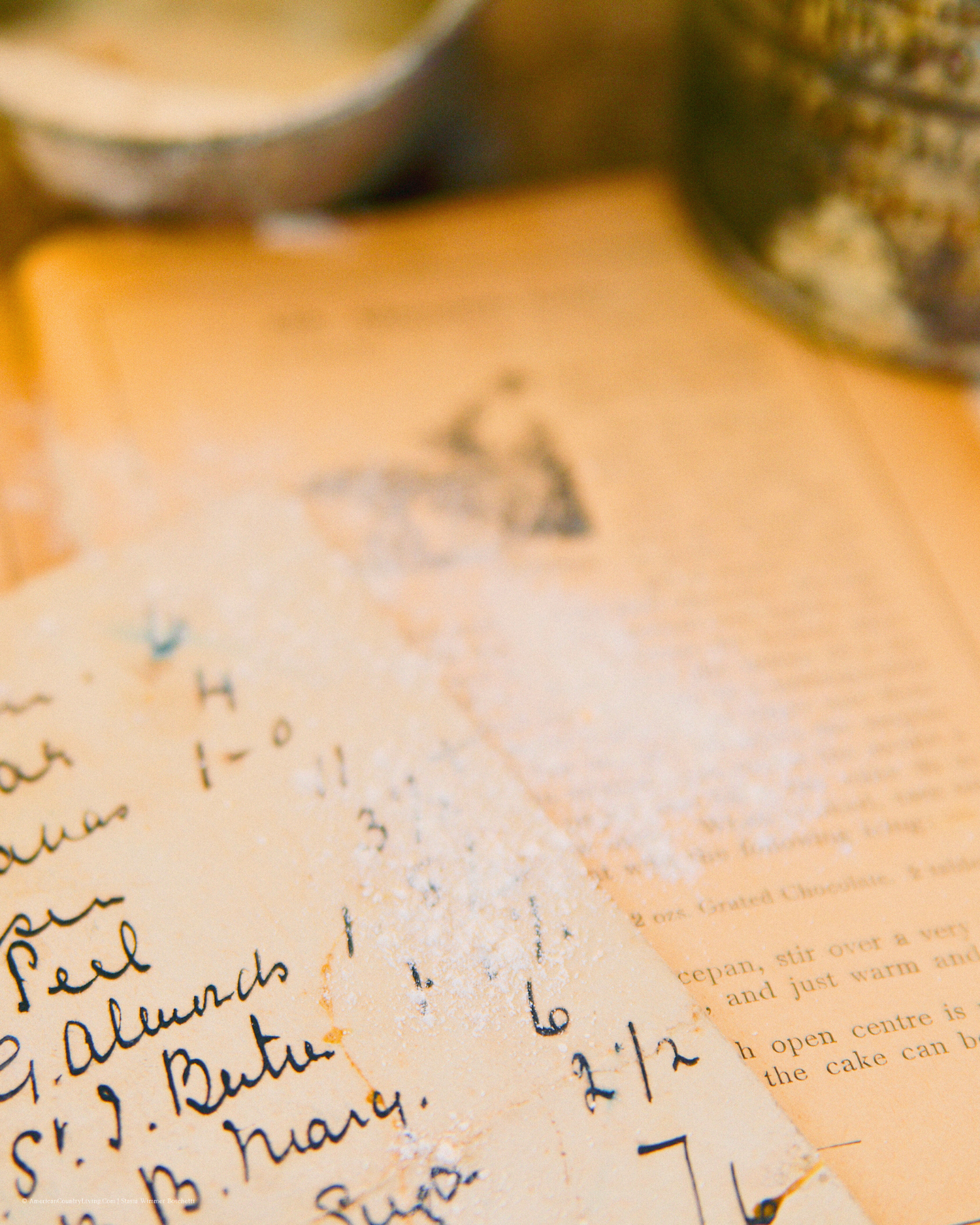 Vintage handwritten recipe or note on aged paper with faded ink and cursive writing.