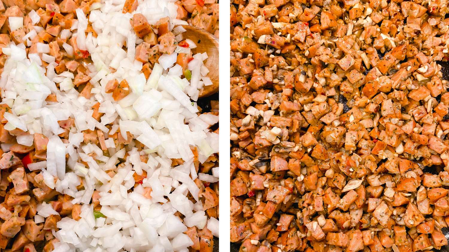 Close-up texture of breadcrumbs and seasoning mixture.