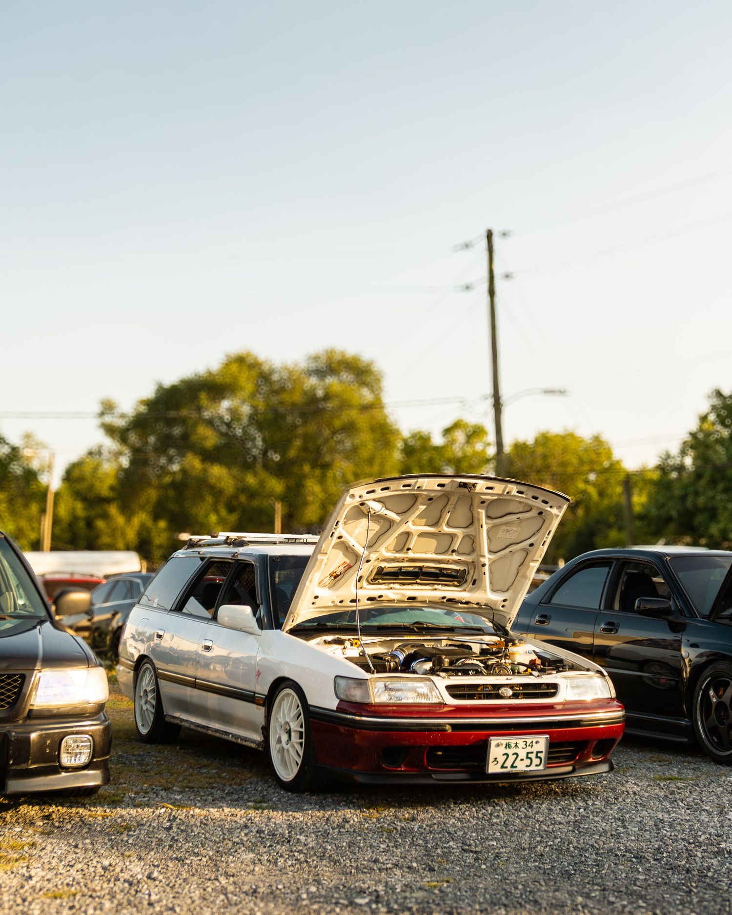 Subaru during sunset at a Pre Boxer Fest hangout