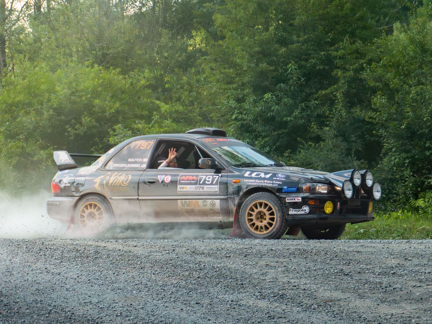 Ryan and Betsy of Vilko Motorsports heading to a stage at STPR in Wellsboro, PA