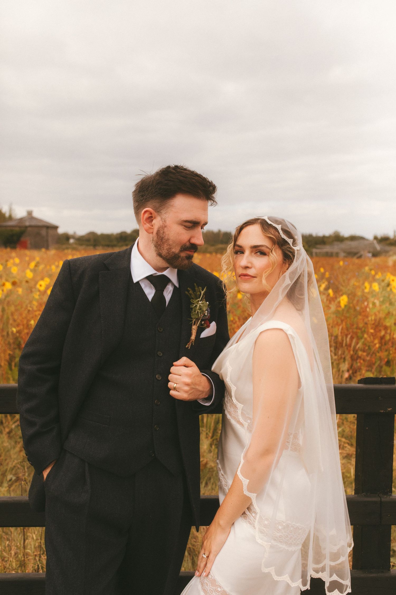 Photograph of bride and groom during their bridal session