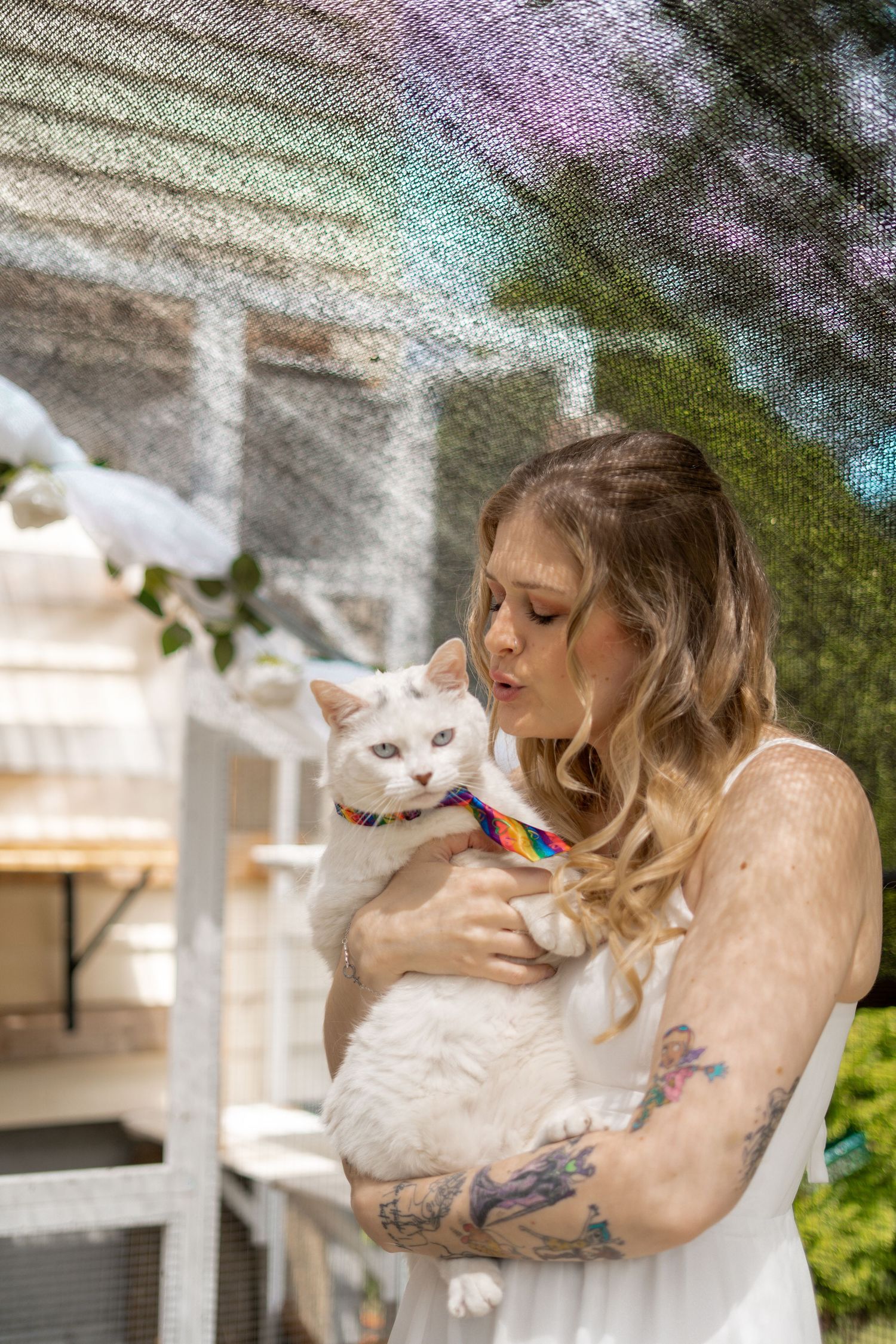 Micro Wedding Elopement Millbury Central MA Massachusetts Same Sex LGBT LGBTQA+ Two Brides Backyard Pets Cat