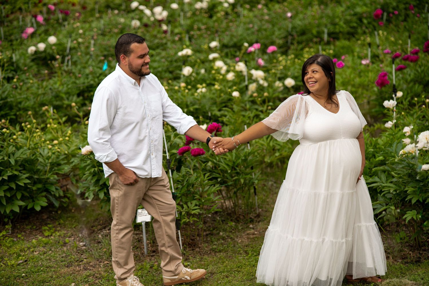 Maternity Session Couple Peony Field Garden Farm Nicewicz Bolton Central MA Mass Massachusetts Pregnancy photo photography