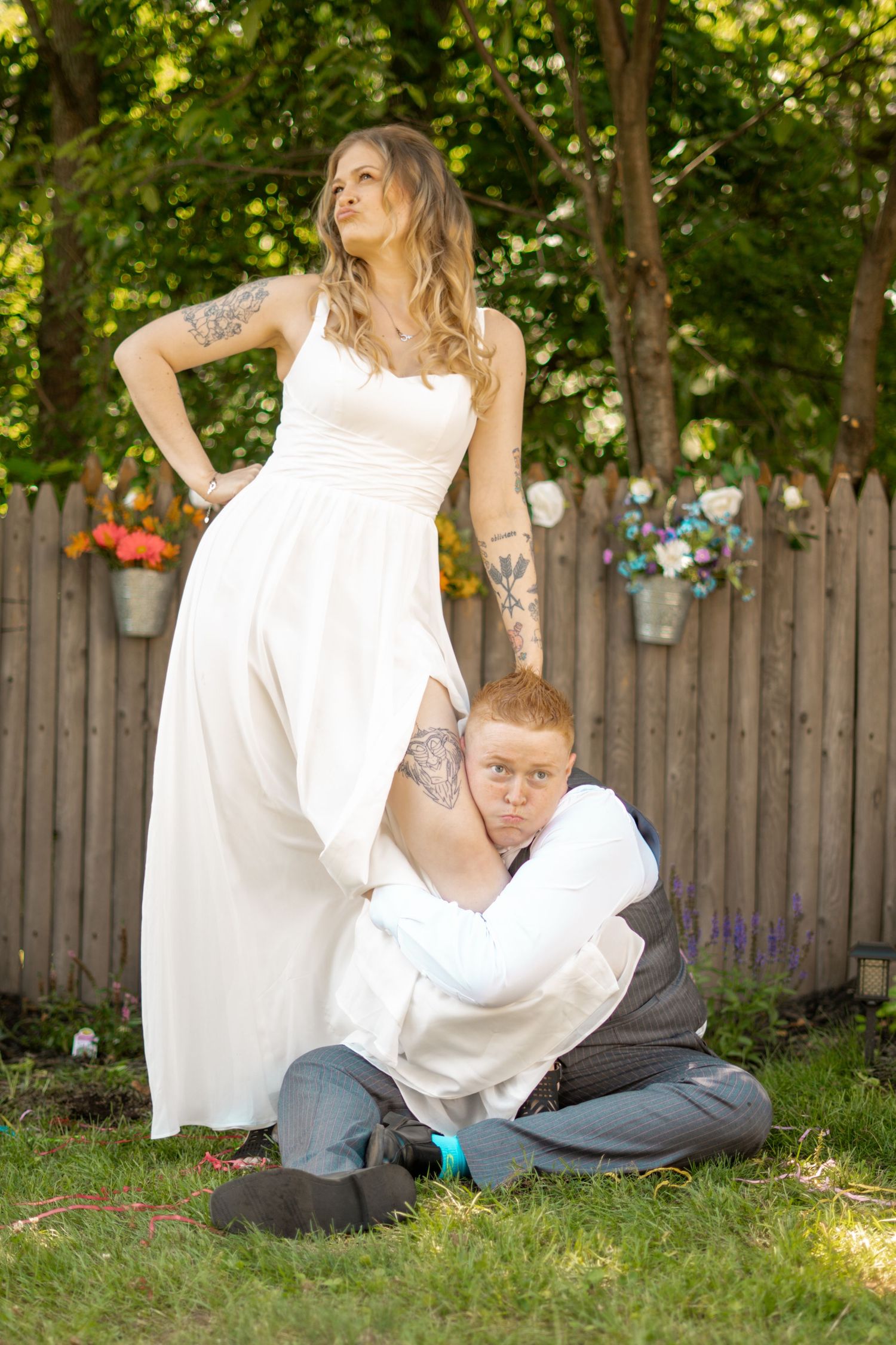 Micro Wedding Elopement Millbury Central MA Massachusetts Same Sex LGBT LGBTQA+ Two Brides Backyard