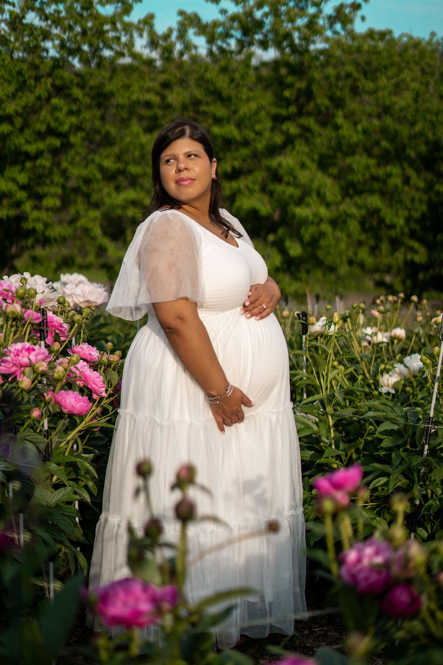 Maternity Session Couple Peony Field Garden Farm Nicewicz Bolton Central MA Mass Massachusetts Pregnancy photo photography