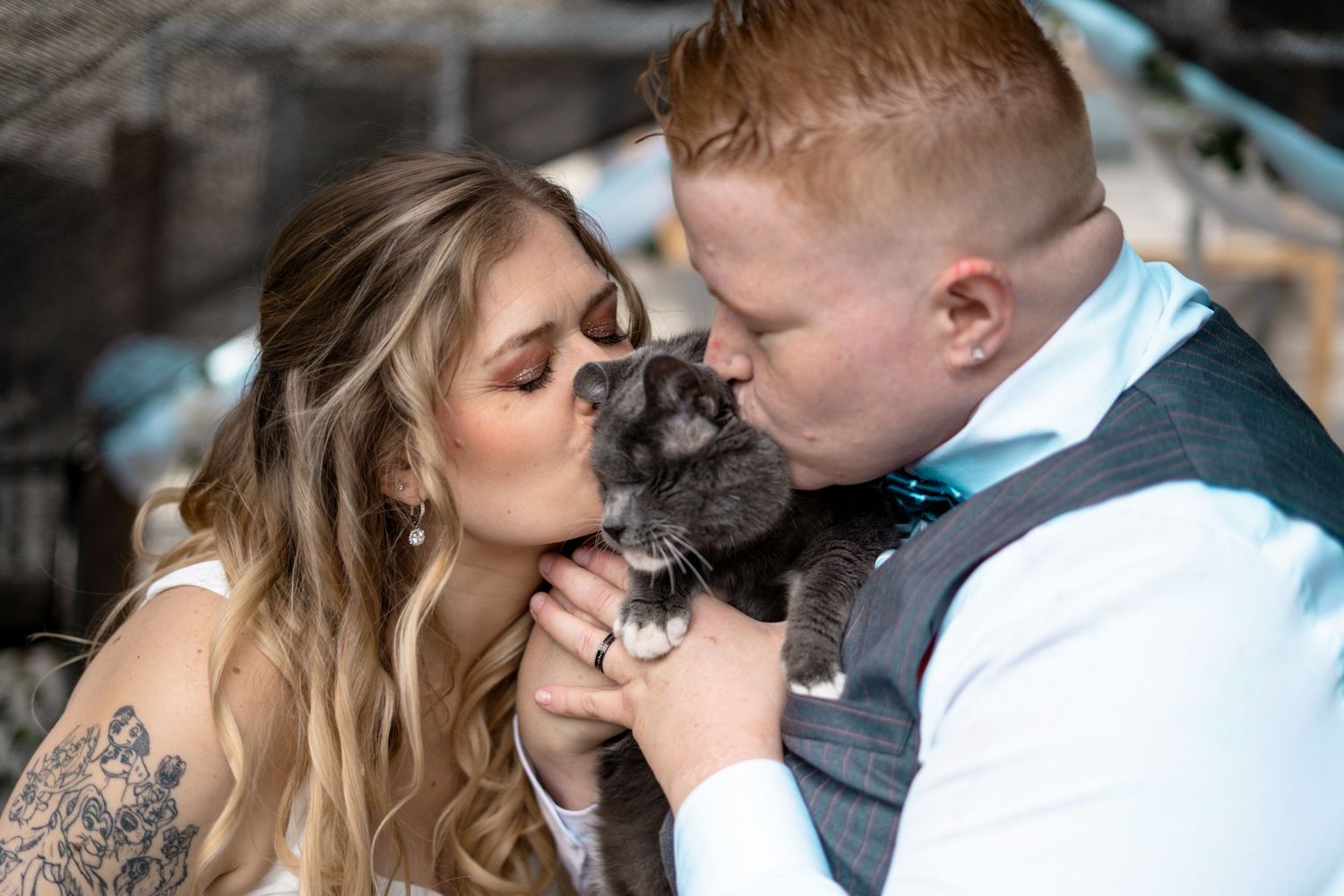 Micro Wedding Elopement Millbury Central MA Massachusetts Same Sex LGBT LGBTQA+ Two Brides Backyard Pets Cat