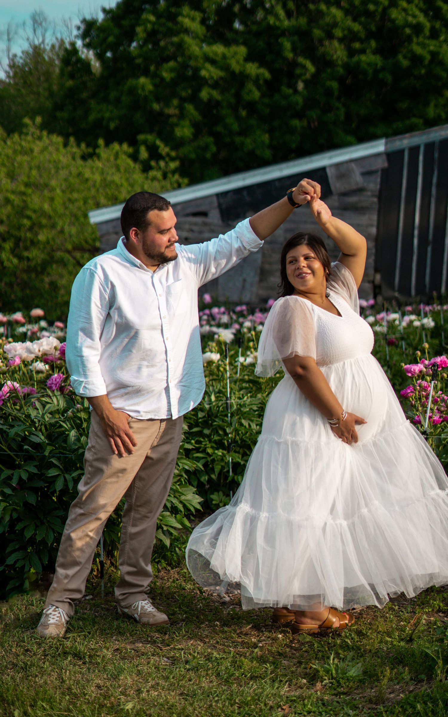 Maternity Session Couple Peony Field Garden Farm Nicewicz Bolton Central MA Mass Massachusetts Pregnancy photo photography