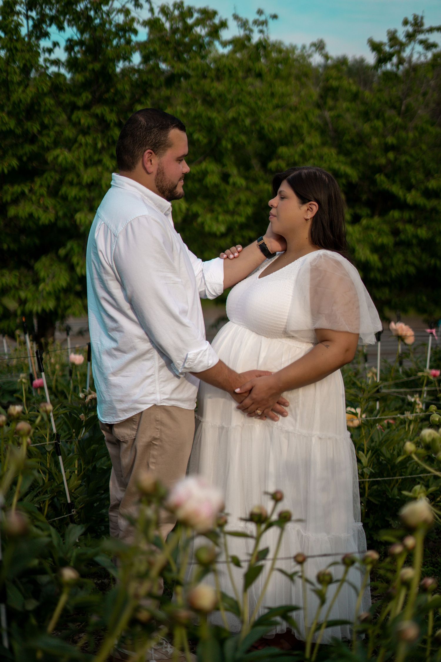 Maternity Session Couple Peony Field Garden Farm Nicewicz Bolton Central MA Mass Massachusetts Pregnancy photo photography