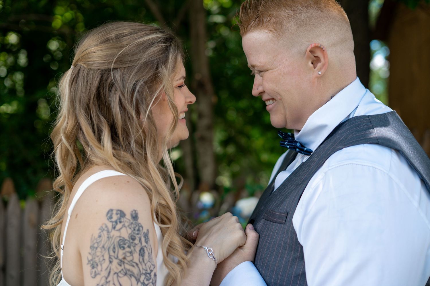 Micro Wedding Elopement Millbury Central MA Massachusetts Same Sex LGBT LGBTQA+ Two Brides Backyard