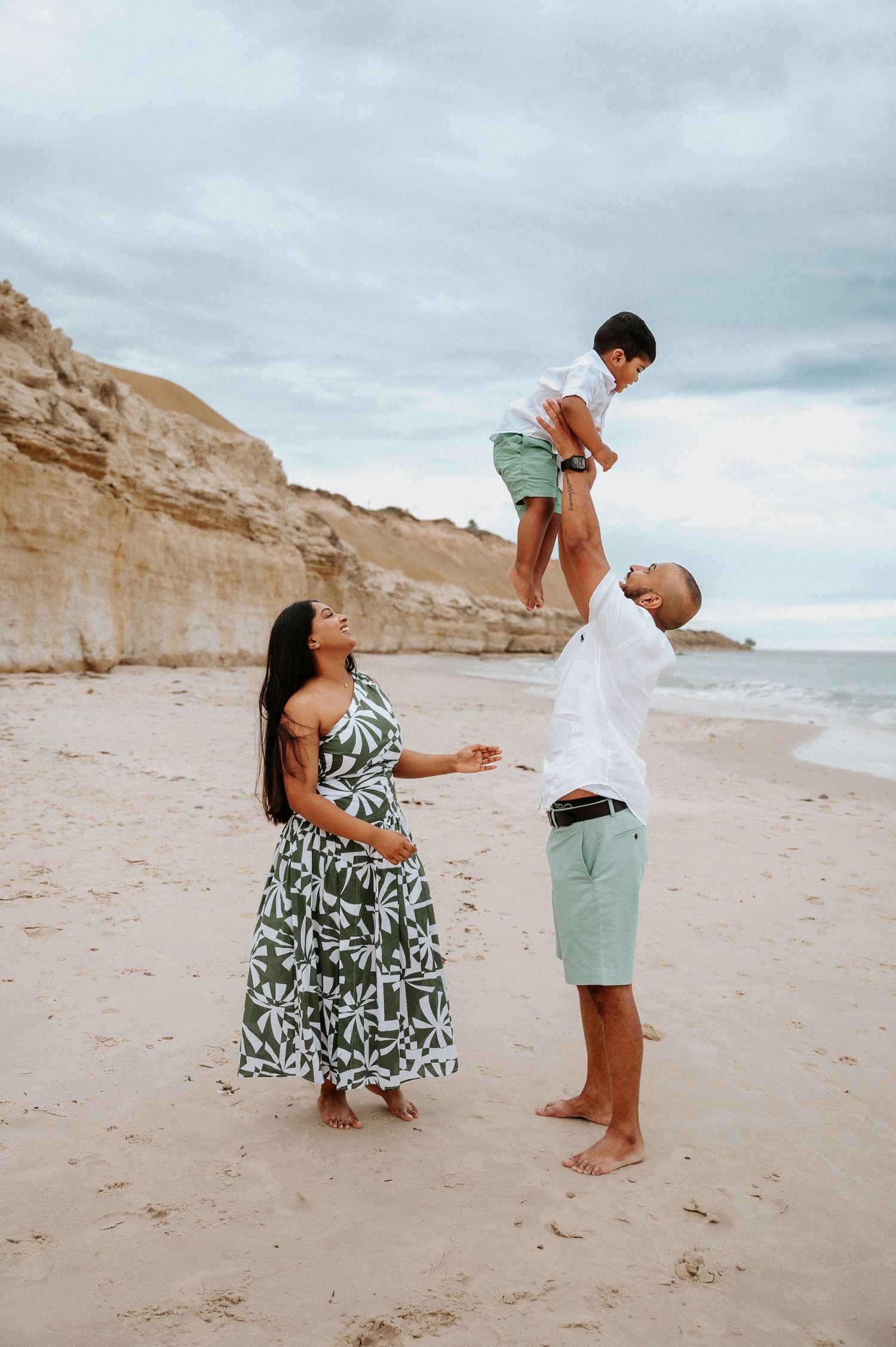 Adelaide family beach session with family playing on the beach