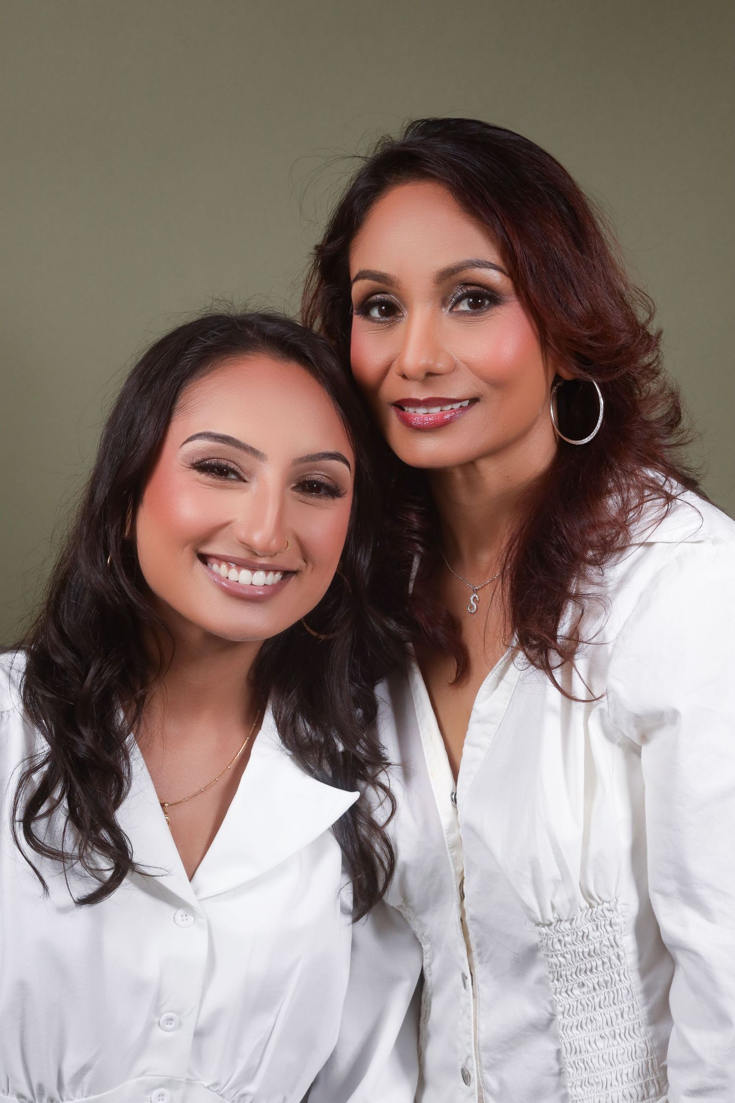 Series of dynamic studio portraits showing different angles in white professional attire.